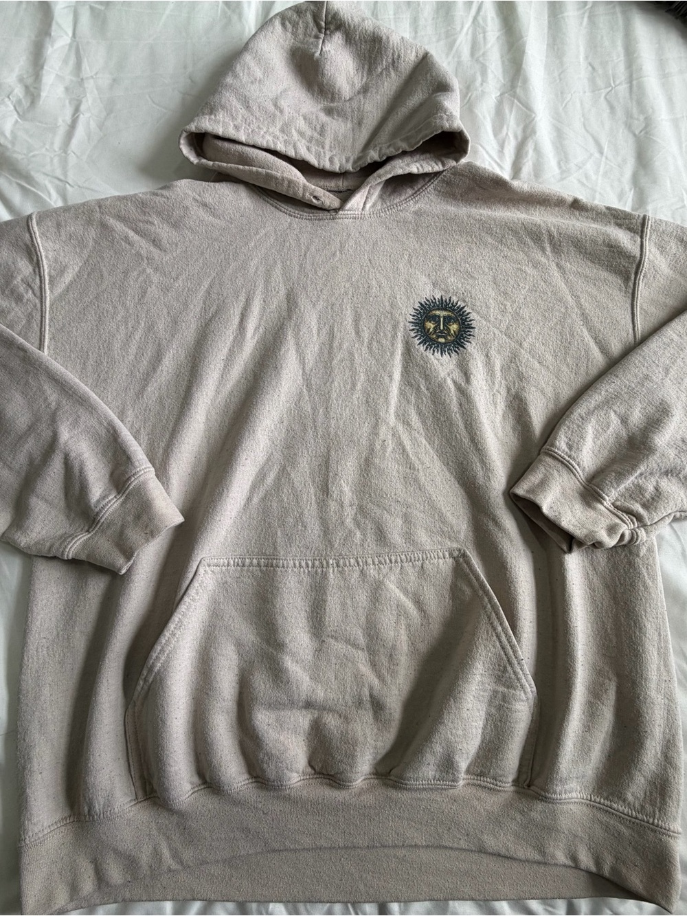 Empyre Beige Hoodie with Sun Chest Graphic - Men